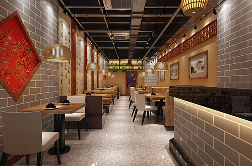 张家口传统中式餐厅餐馆装修设计效果图