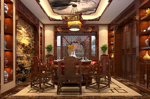 张家口温馨雅致的古典中式家庭装修设计效果图