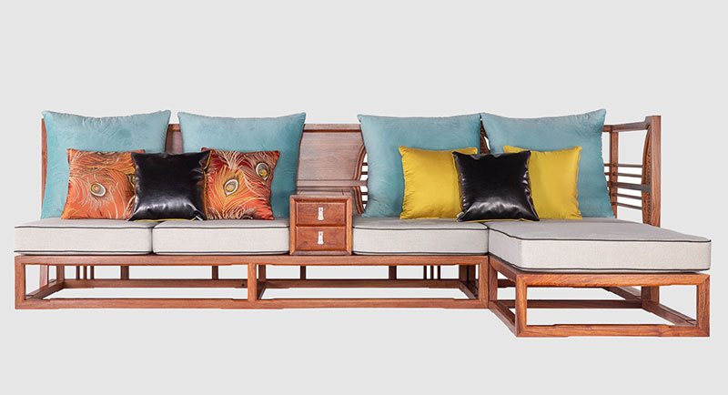 张家口中式家居装修实木沙发组合家具效果图